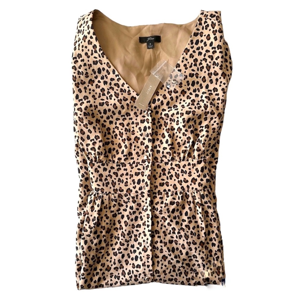 J. Crew Button-front A-line midi dress in leopard size 8